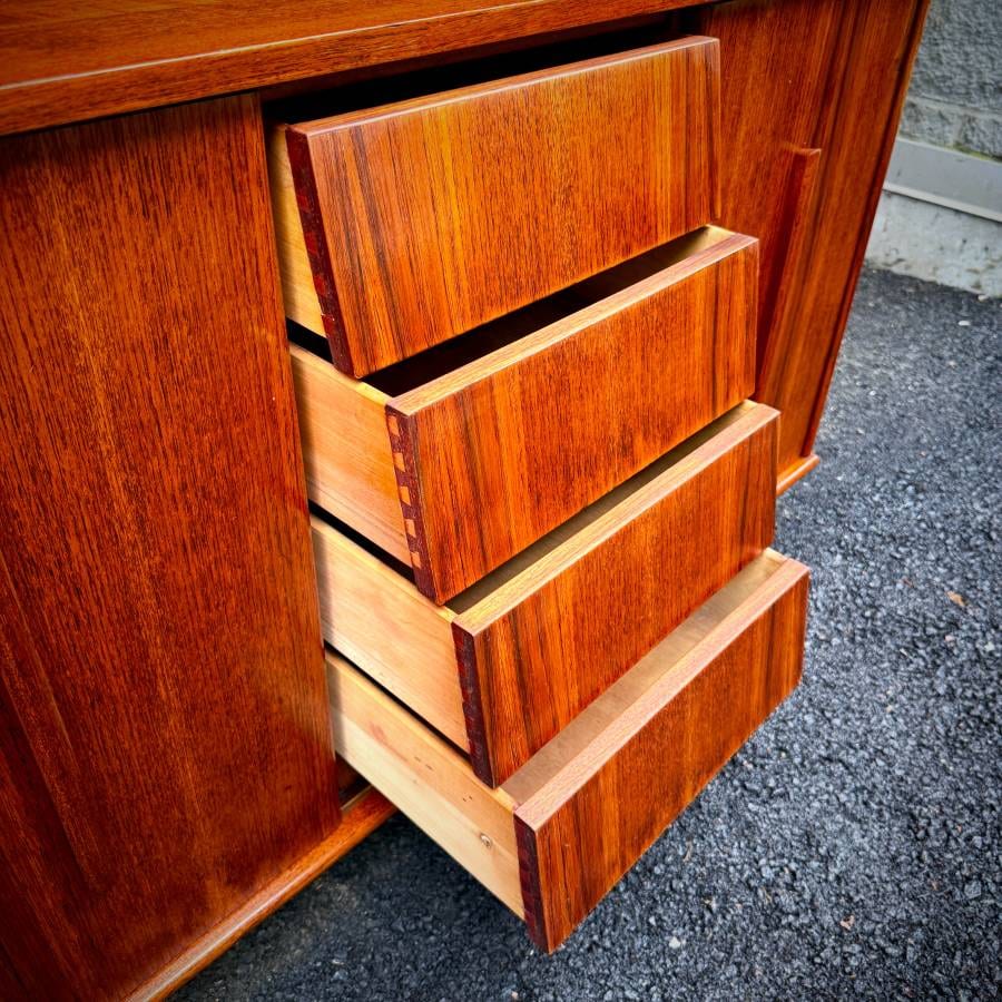 Mid century modern teak mid sized credenza sideboard — photograph 6 of 10