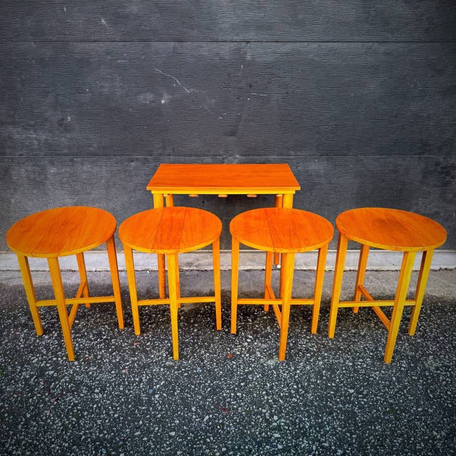 Mid century modern teak table set by Poul Hundevad — photograph 5 of 7