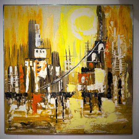 Beautiful mid century modern original abstract painting