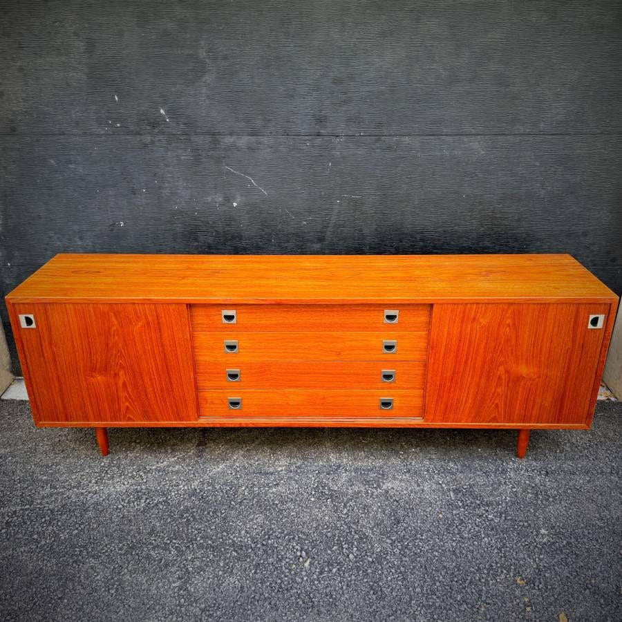 Beautiful danish modern teak extra long credenza — photograph 4 of 8