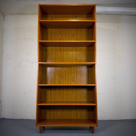Extra tall mid century modern teak shelf