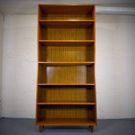 Extra tall mid century modern teak shelf