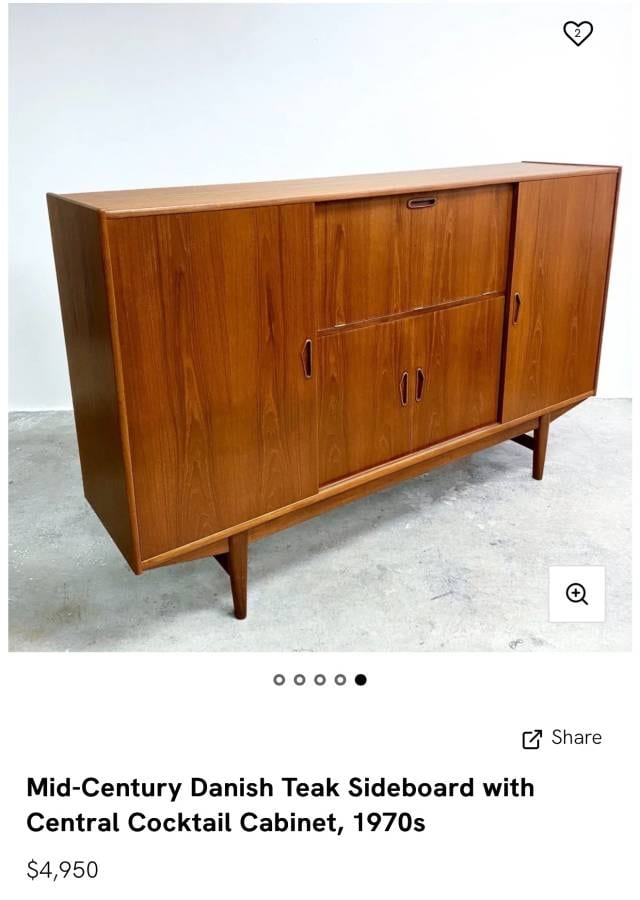 Extra large mid century danish modern teak sideboard — photograph 11 of 11