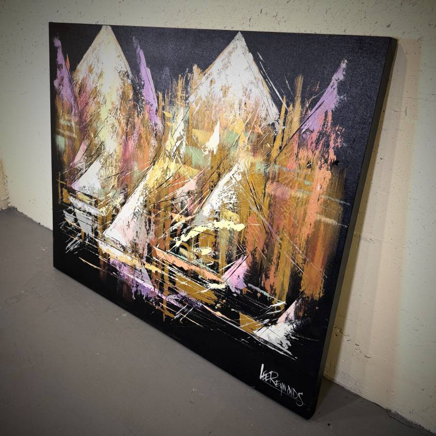 Cool large sized mcm original painting — photograph 4 of 5