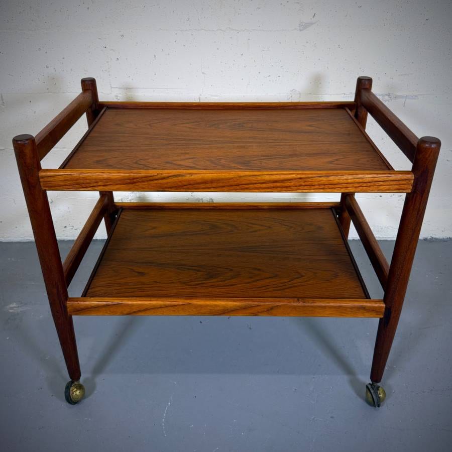 Mid century danish modern teak bar cart — photograph 3 of 5