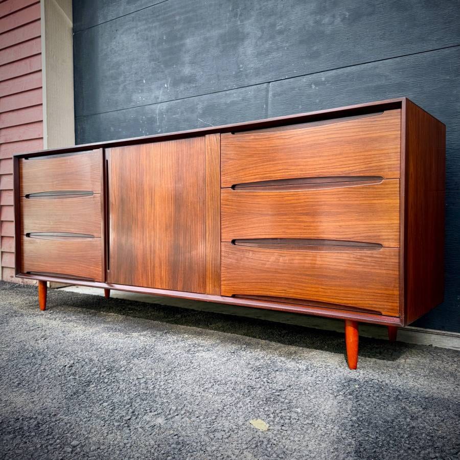 Danish modern rosewood credenza dresser by Drylund — photograph 3 of 7