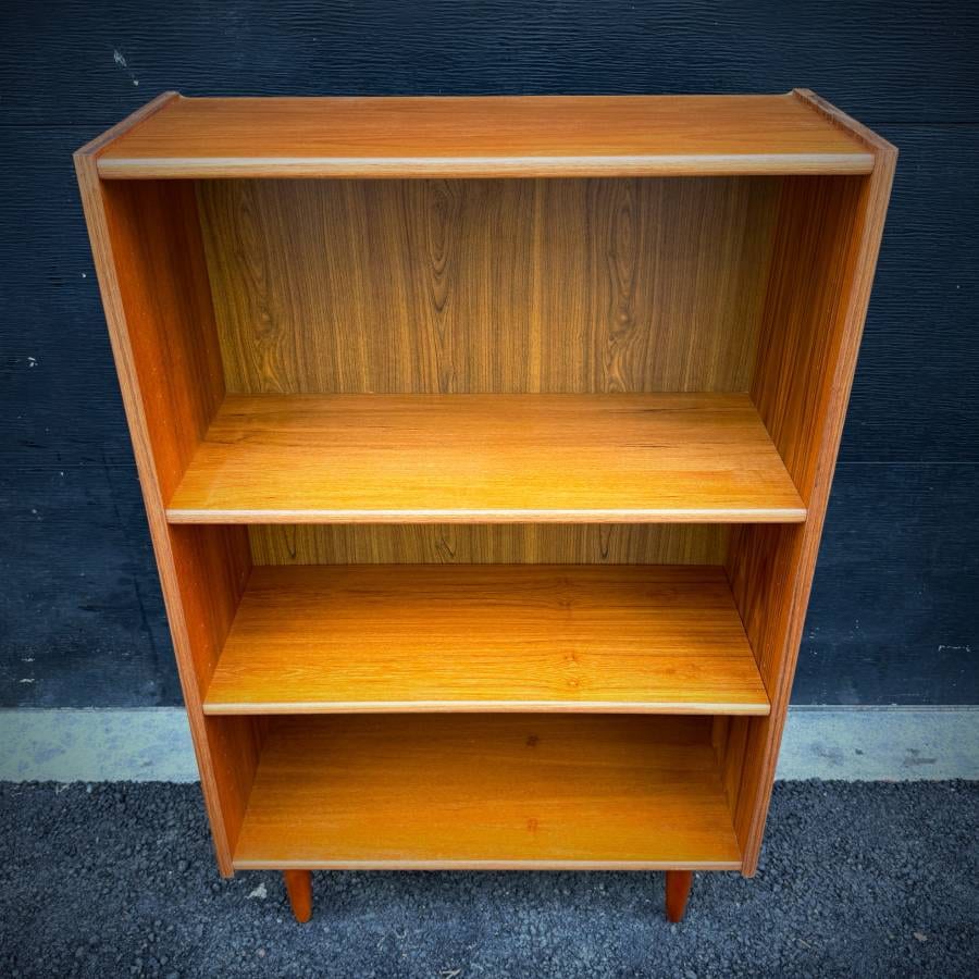 Mid century modern danish teak LP shelf — photograph 4 of 5