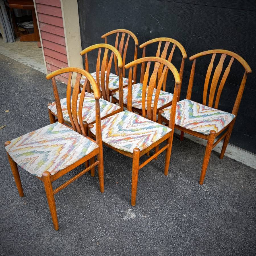 Set of 6 mid century modern dining chairs — photograph 4 of 8