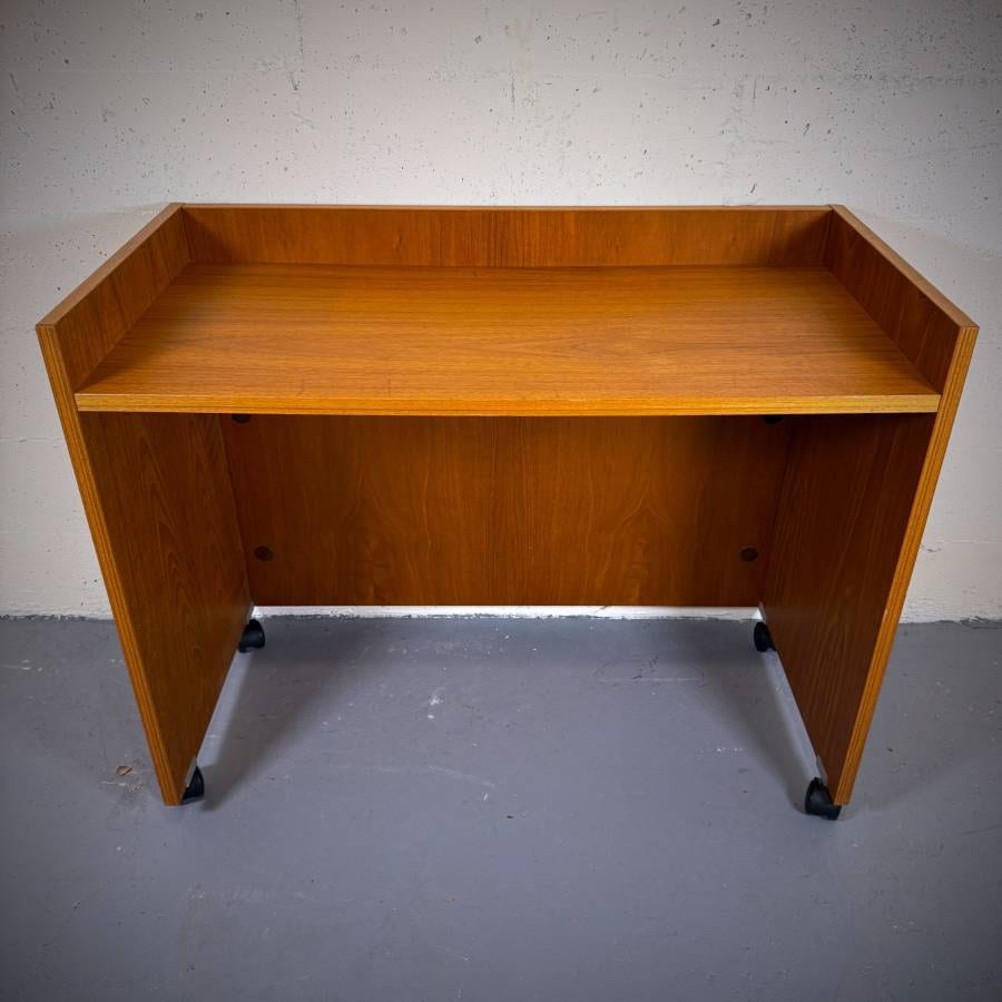 Post modern danish teak minimalist desk — photograph 2 of 5