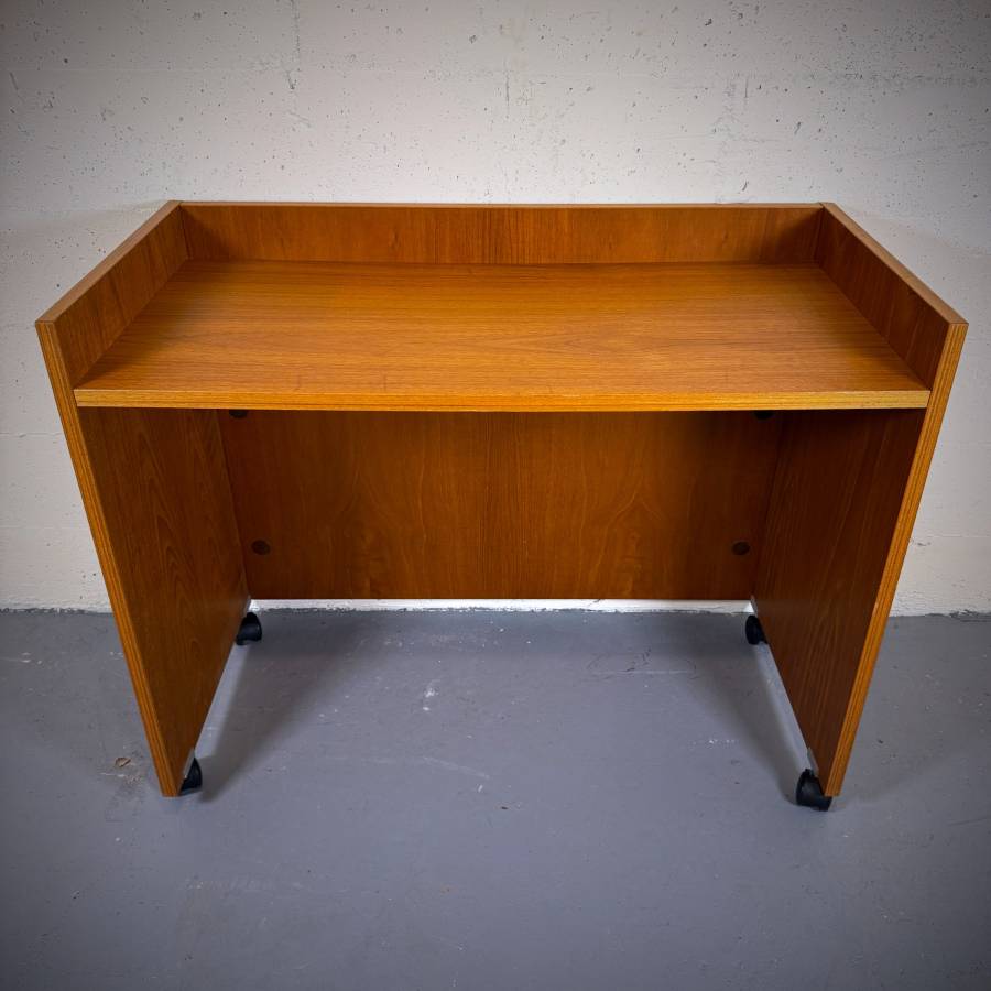 Post modern danish teak minimalist desk — photograph 2 of 5