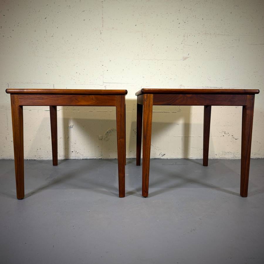Pair of mid century modern teak side tables — photograph 3 of 6
