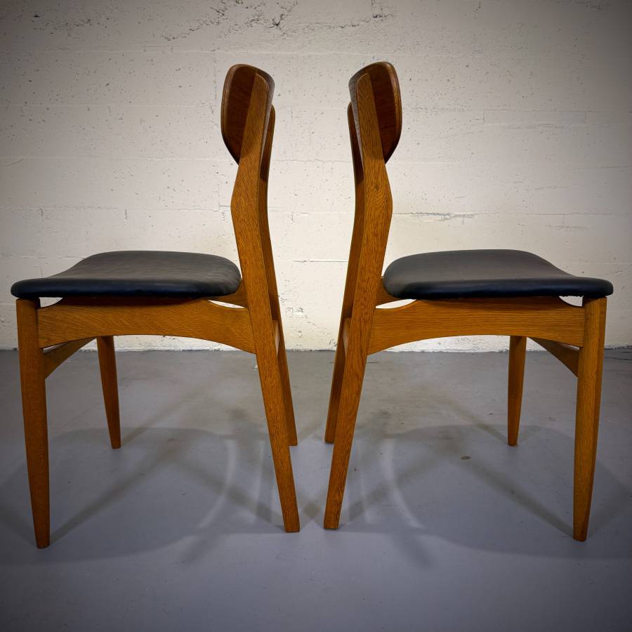 Beautiful set of 6 mcm teak and oak dining chairs — photograph 5 of 12