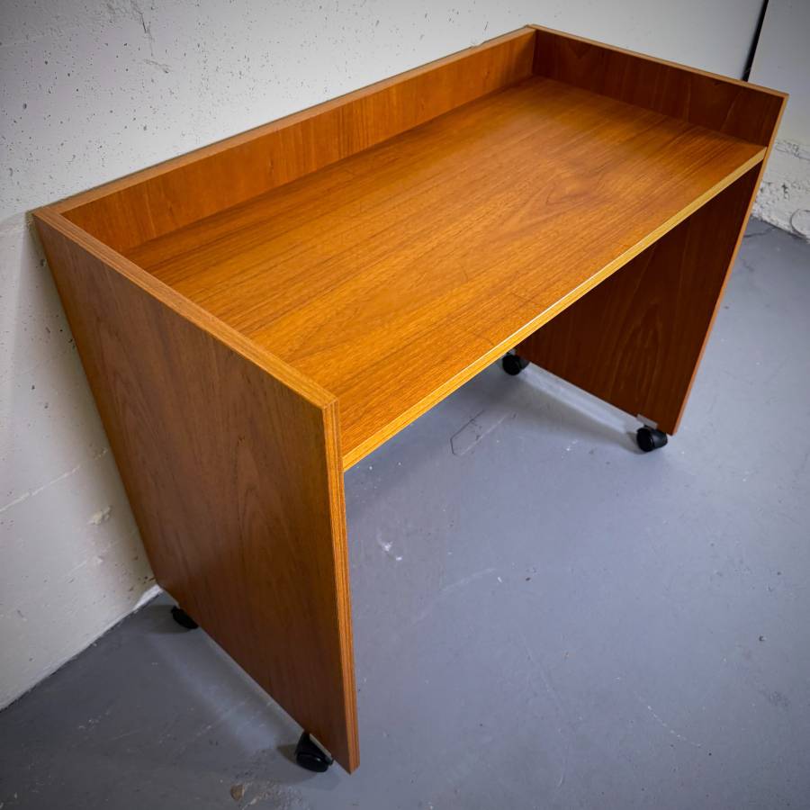 Post modern danish teak minimalist desk — photograph 4 of 5