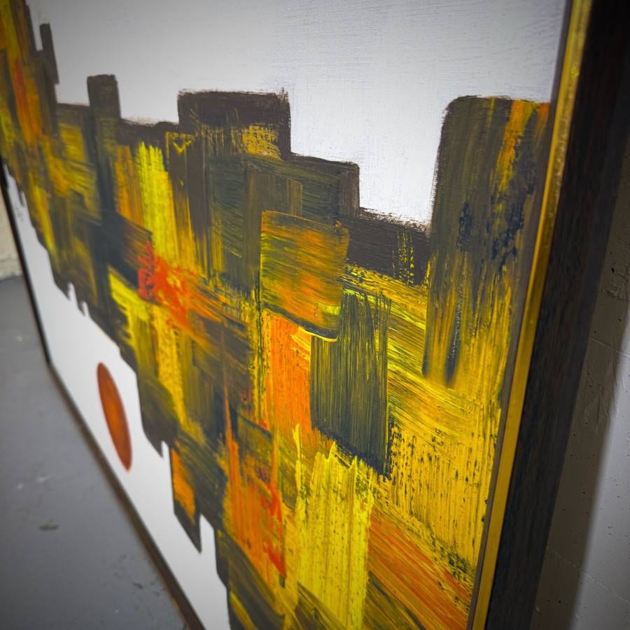 Large sized mid century modern original vintage abstract painting — photograph 5 of 5