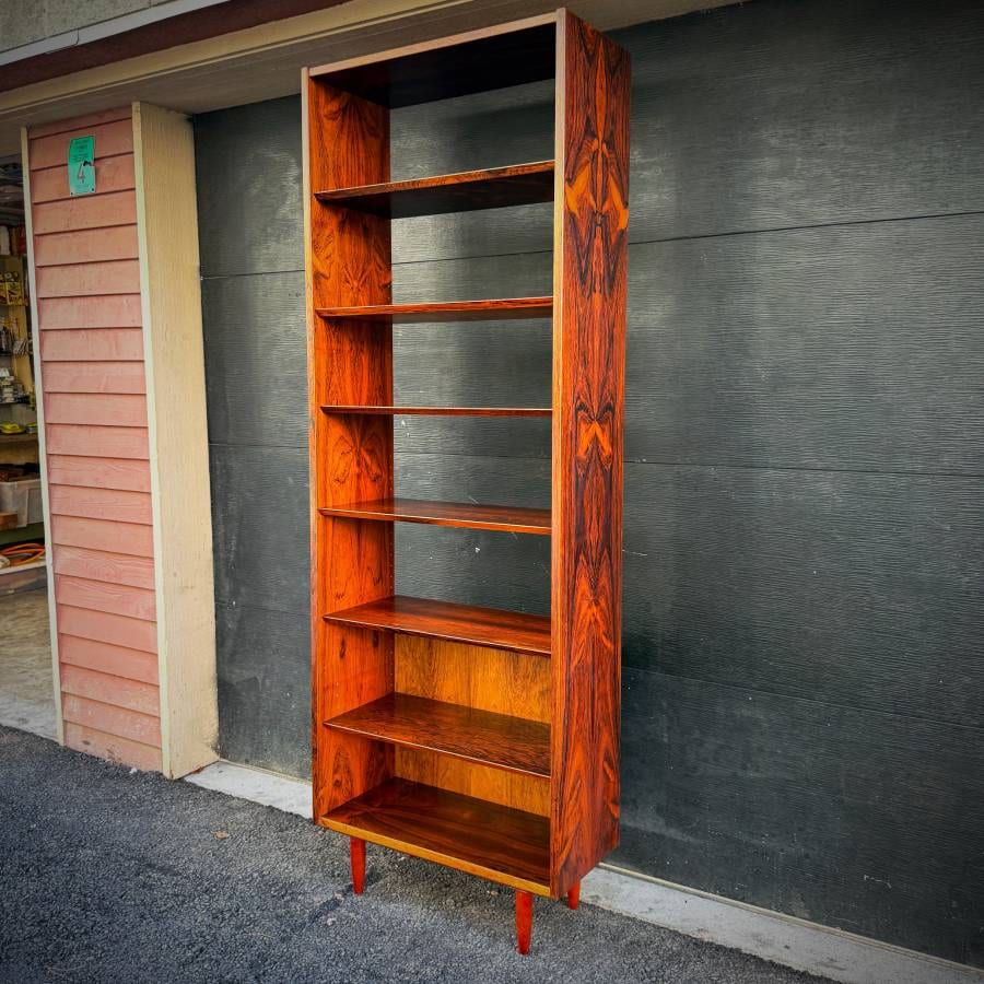 Danish modern tall rosewood shelving unit — photograph 3 of 5