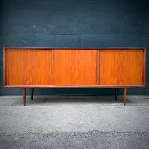 Stunning mid century modern teak credenza by RS and Associates
