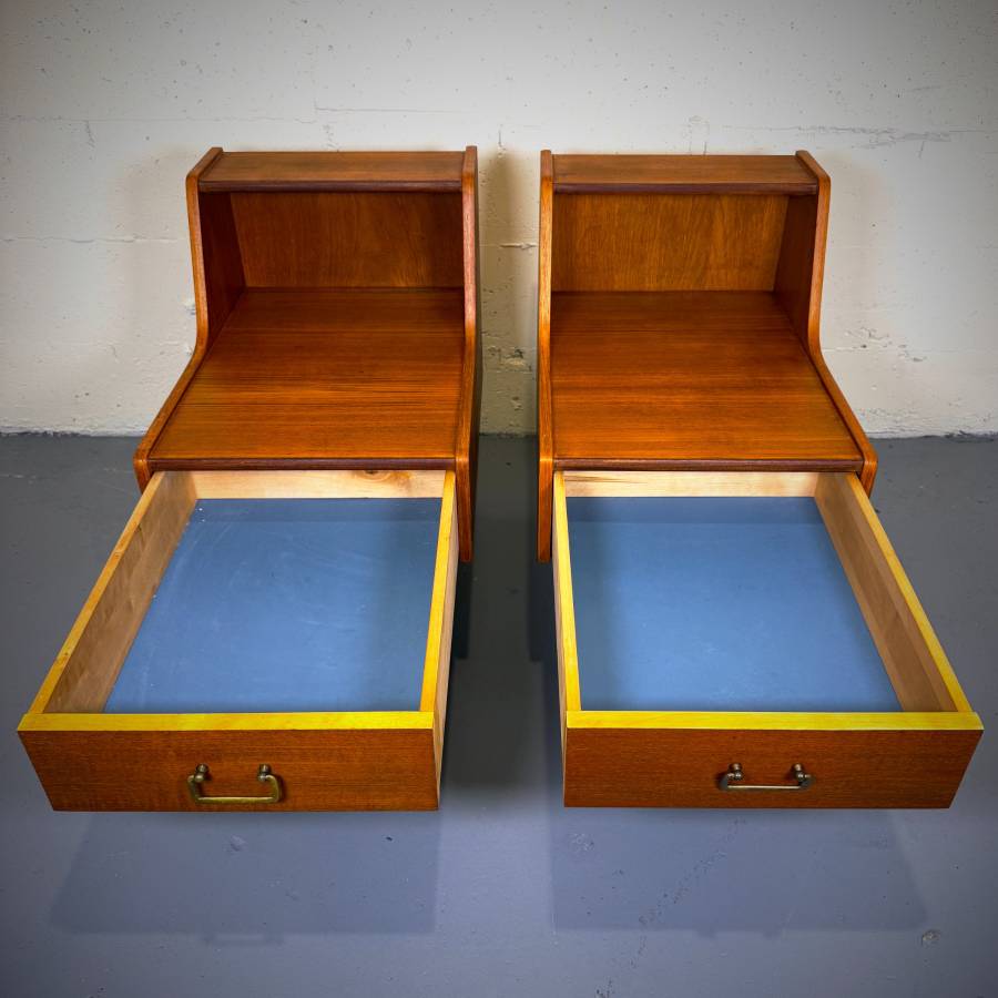 Gorgeous pair of mid century modern teak side tables — photograph 6 of 6