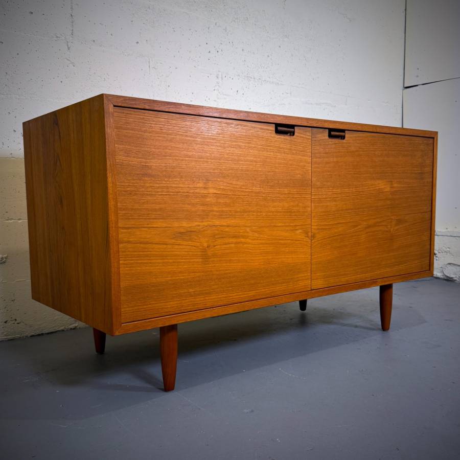 Compact danish modern teak credenza — photograph 3 of 6