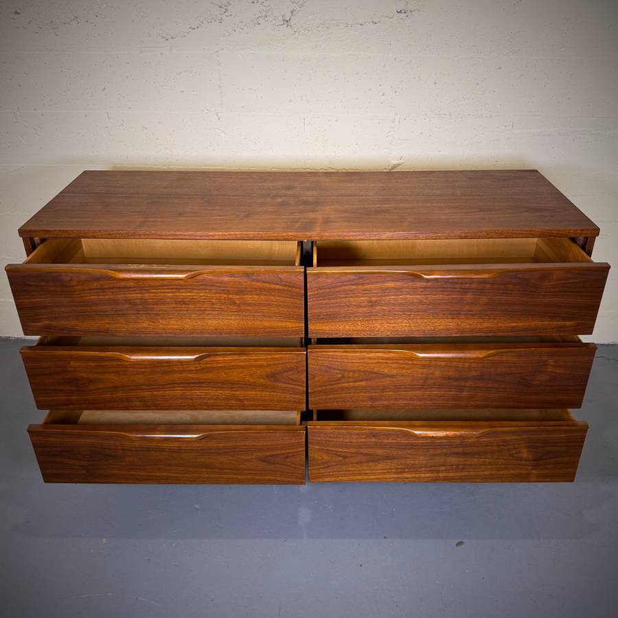 Vic art mid century modern walnut 6 drawer dresser — photograph 6 of 6