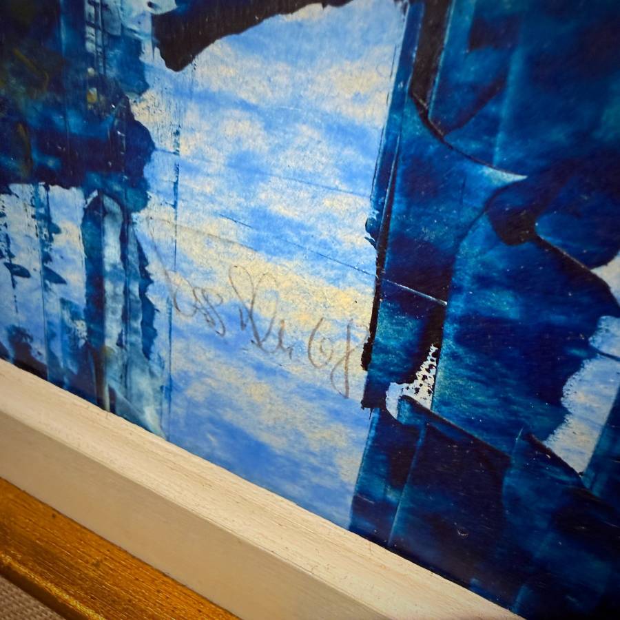 Beautiful original mid century modern abstract painting — photograph 4 of 4