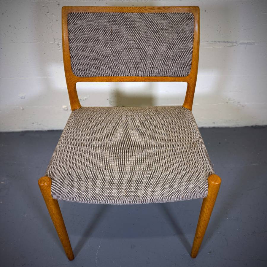 Rare set of 8 J.L. Moller danish modern dining chairs — photograph 4 of 11