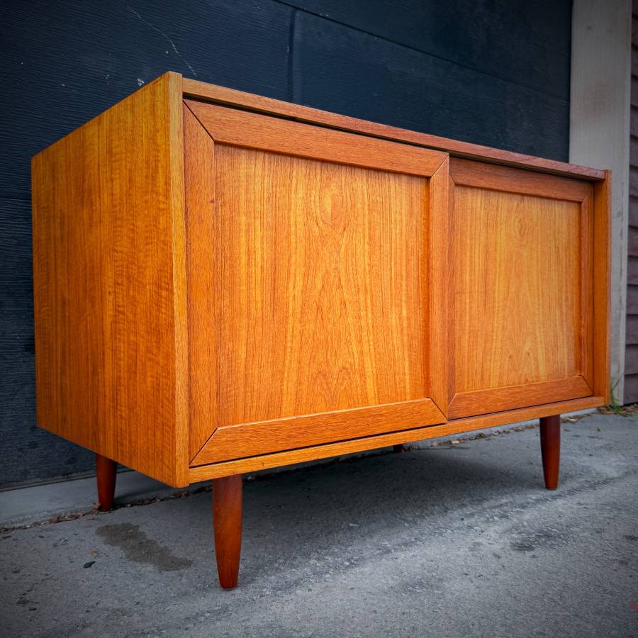 Mid century danish modern teak extra deep credenza — photograph 2 of 6