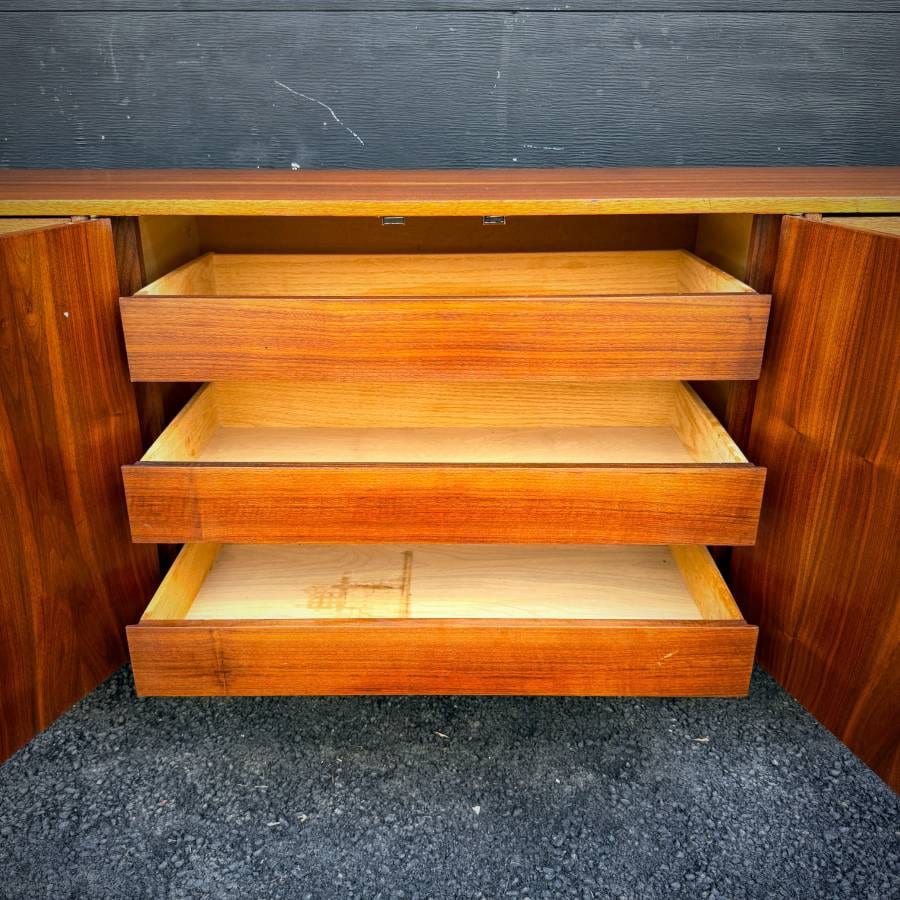 Extra long mid century modern walnut dresser credenza — photograph 6 of 7