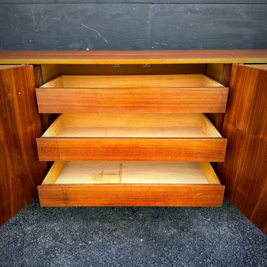 Extra long mid century modern walnut dresser credenza — photograph 6 of 7