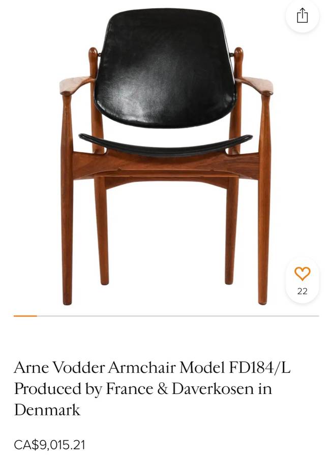 Gorgeous Arne Vodder mcm teak armchair model FD184/L made in Denmark — photograph 8 of 8