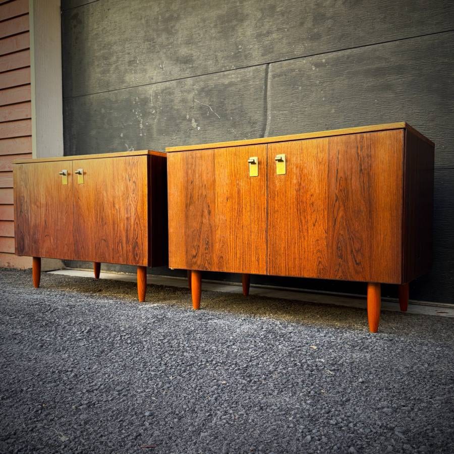 Pair of danish mid century modern rosewood compact credenzas — photograph 2 of 7