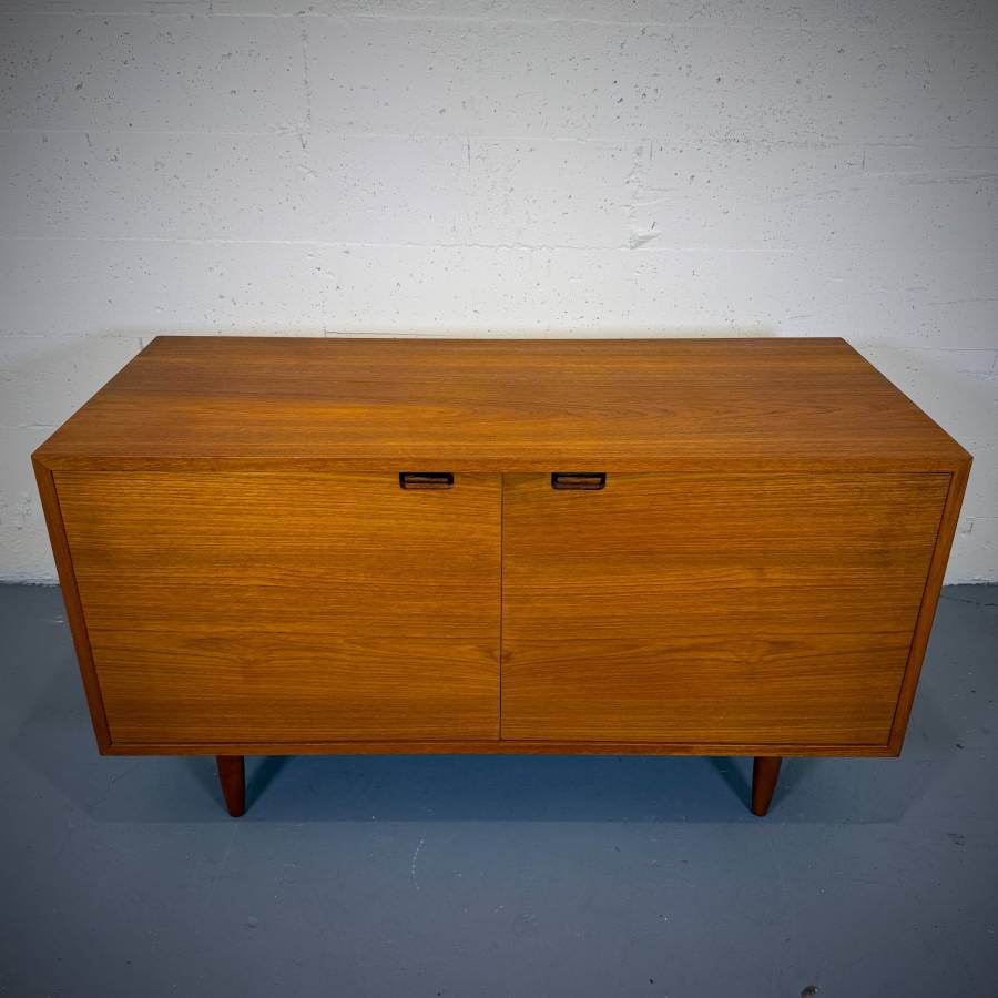 Compact danish modern teak credenza — photograph 4 of 6
