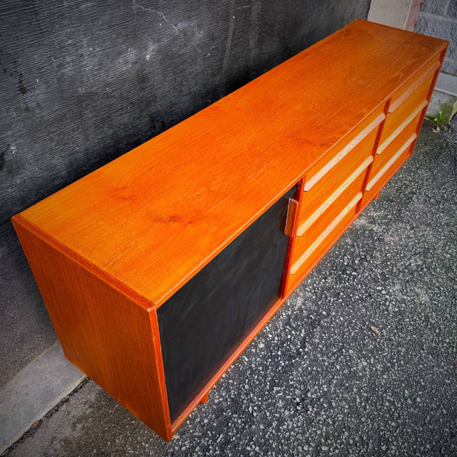 Mid century modern teak dresser credenza — photograph 6 of 6