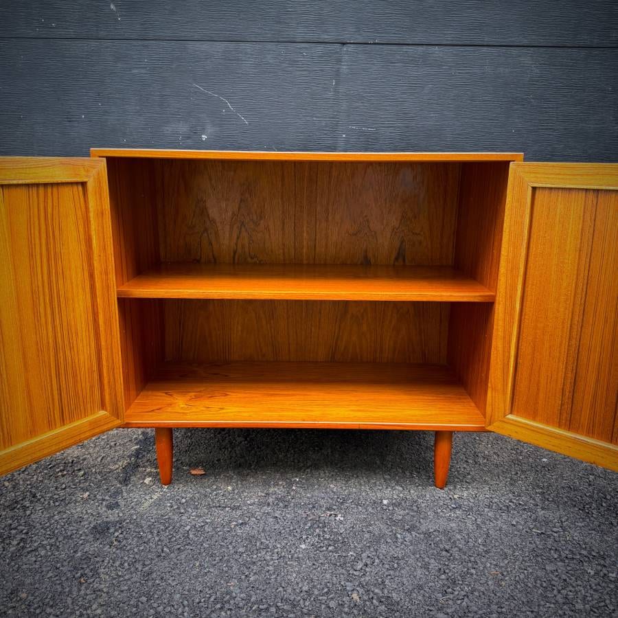 Mid century danish modern teak credenza with lock by Drylund — photograph 6 of 6