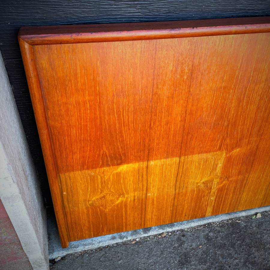 Mid century teak king or queen headboard — photograph 3 of 5