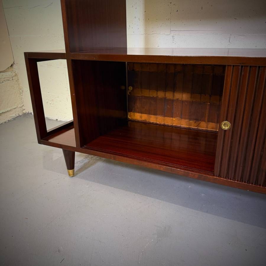 Super rare mid century modern mahogany room divider by Honderich — photograph 6 of 8