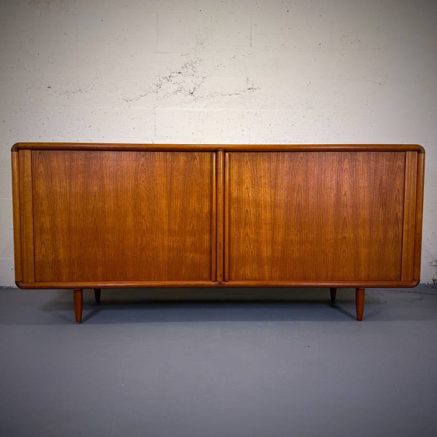 Stunning danish modern teak tambour door credenza — photograph 2 of 9