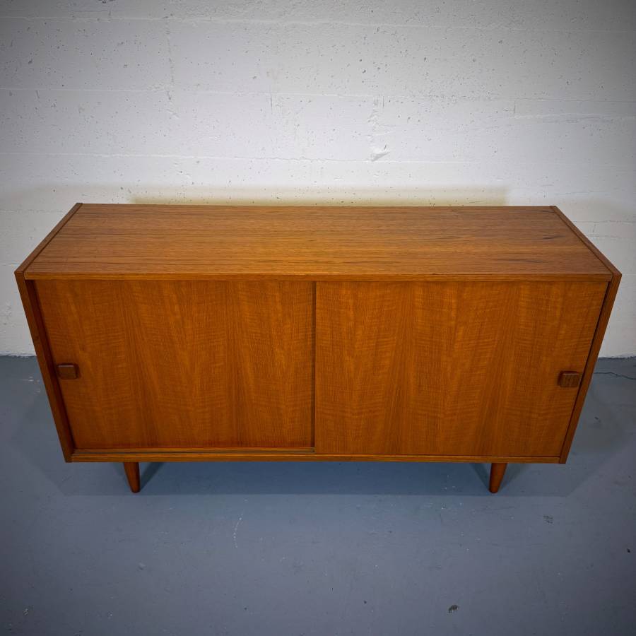 Danish modern teak apartment sized credenza by Domino Mobler — photograph 4 of 7