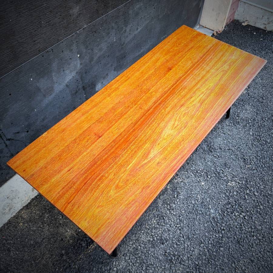 Mid century modern compact solid walnut coffee table — photograph 4 of 5