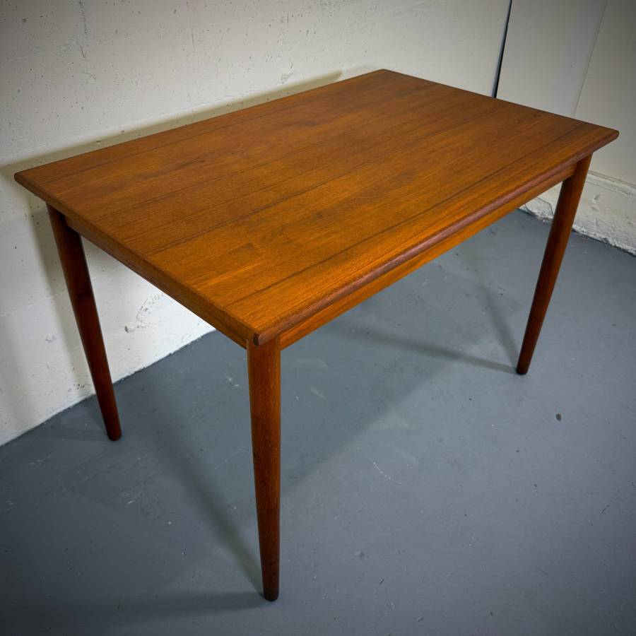 Compact danish modern teak dining table — photograph 3 of 6