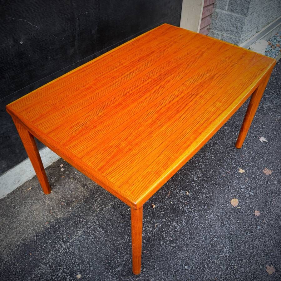 Stunning danish modern teak surfboard dining table — photograph 4 of 7