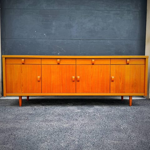 Extra long mid century modern teak credenza