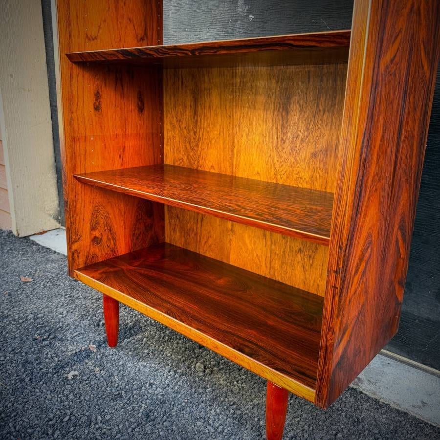 Danish modern tall rosewood shelving unit — photograph 5 of 5
