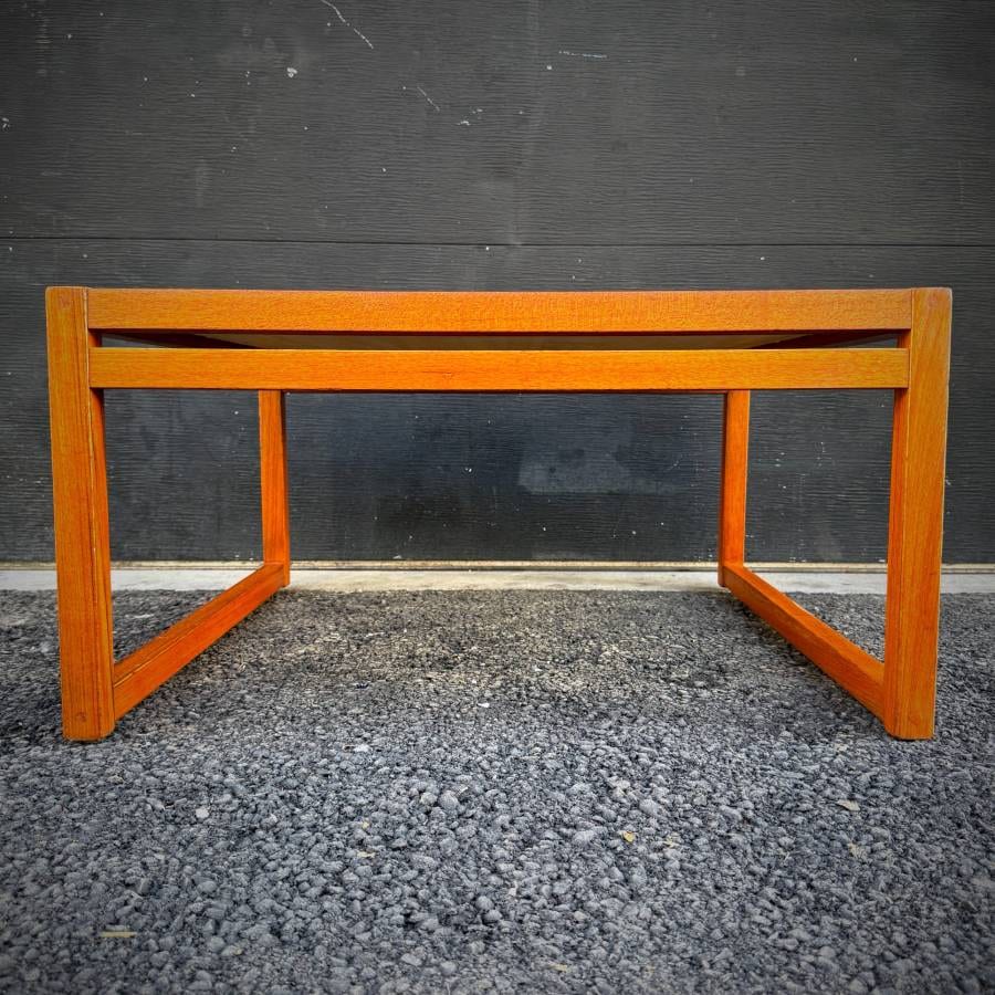 Mid century modern teak square coffee table — photograph 2 of 5