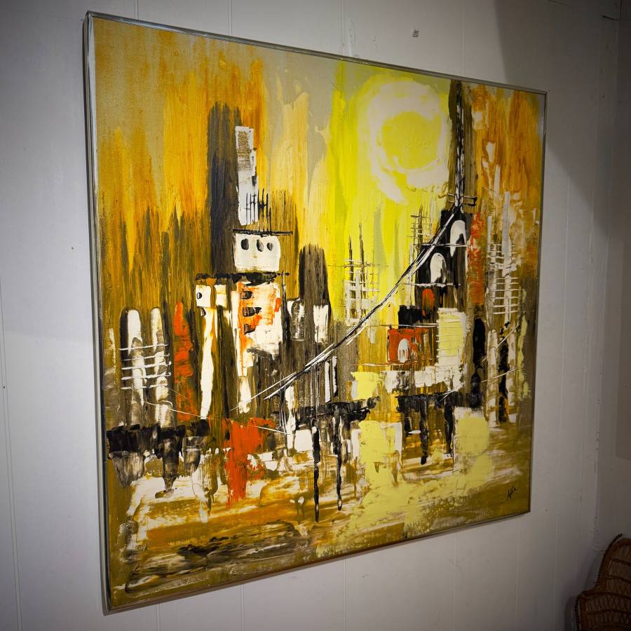 Beautiful mid century modern original abstract painting — photograph 2 of 4