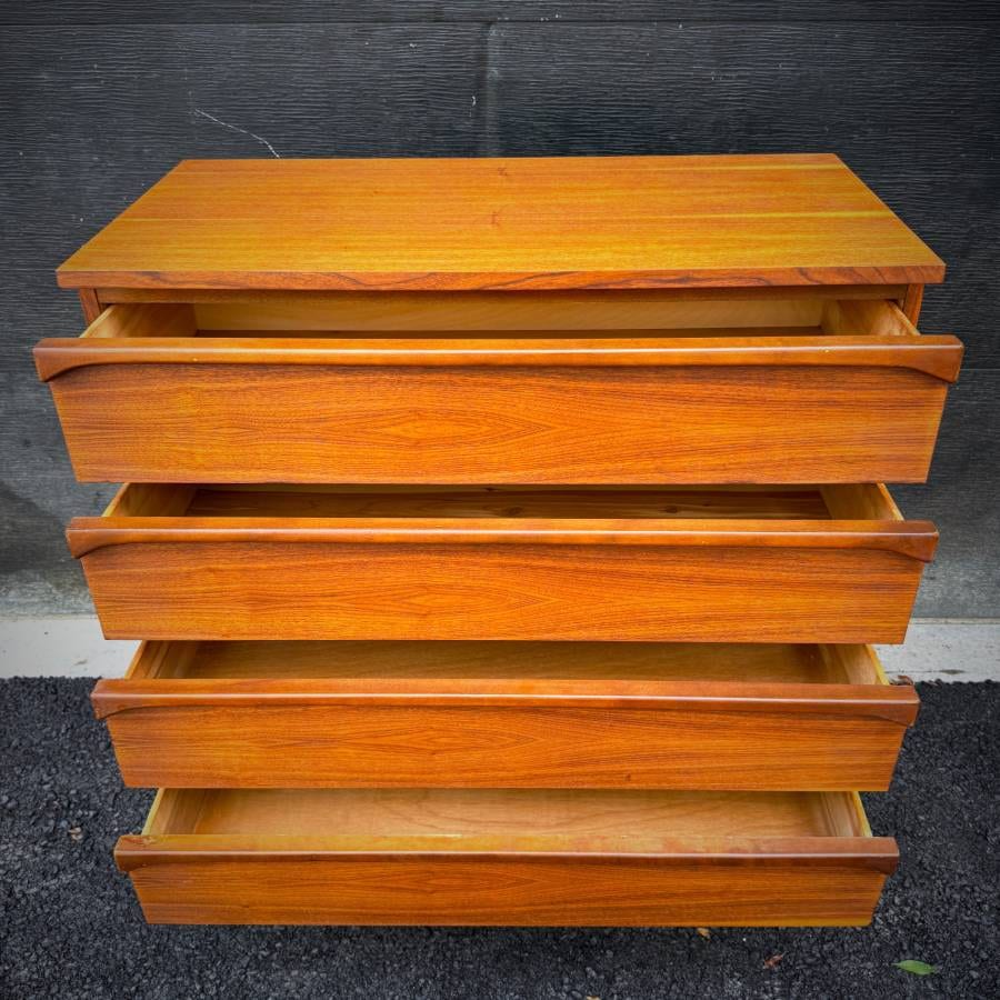 1960s mid century modern walnut tall boy dresser — photograph 5 of 6