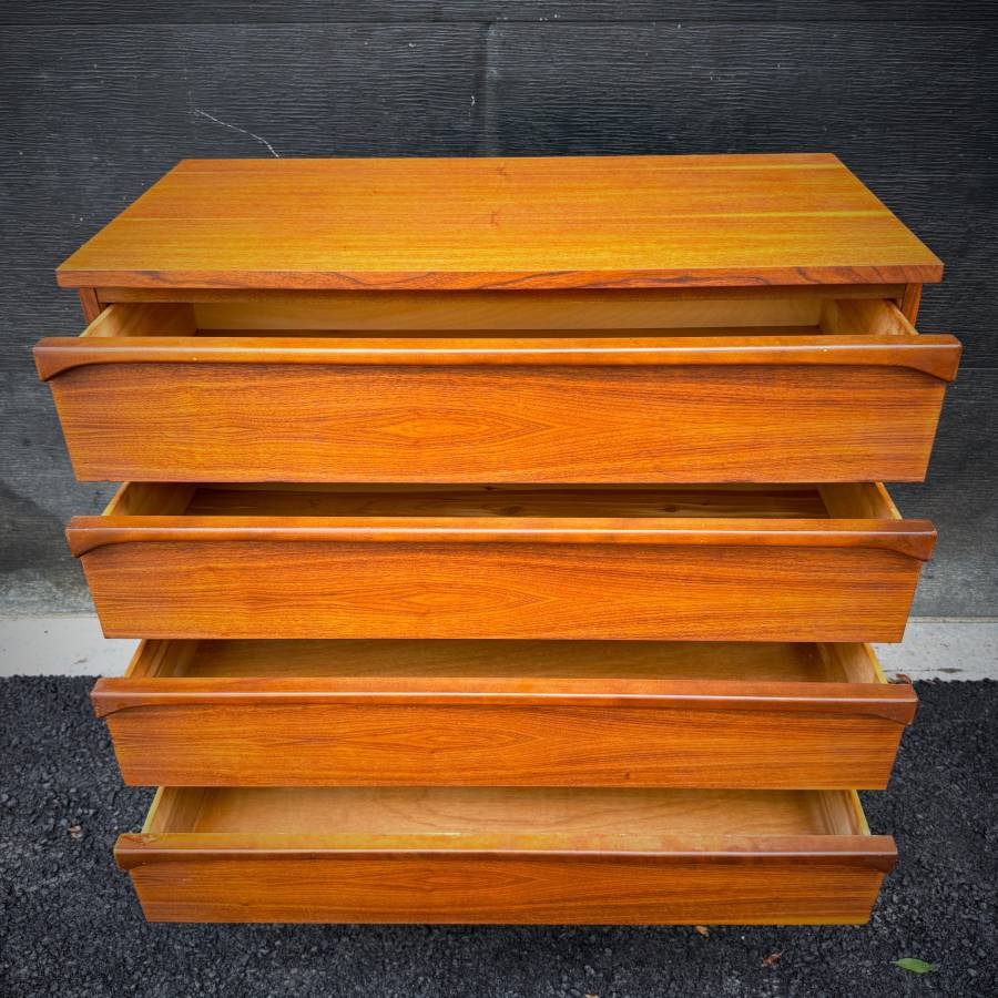 1960s mid century modern walnut tall boy dresser — photograph 5 of 6
