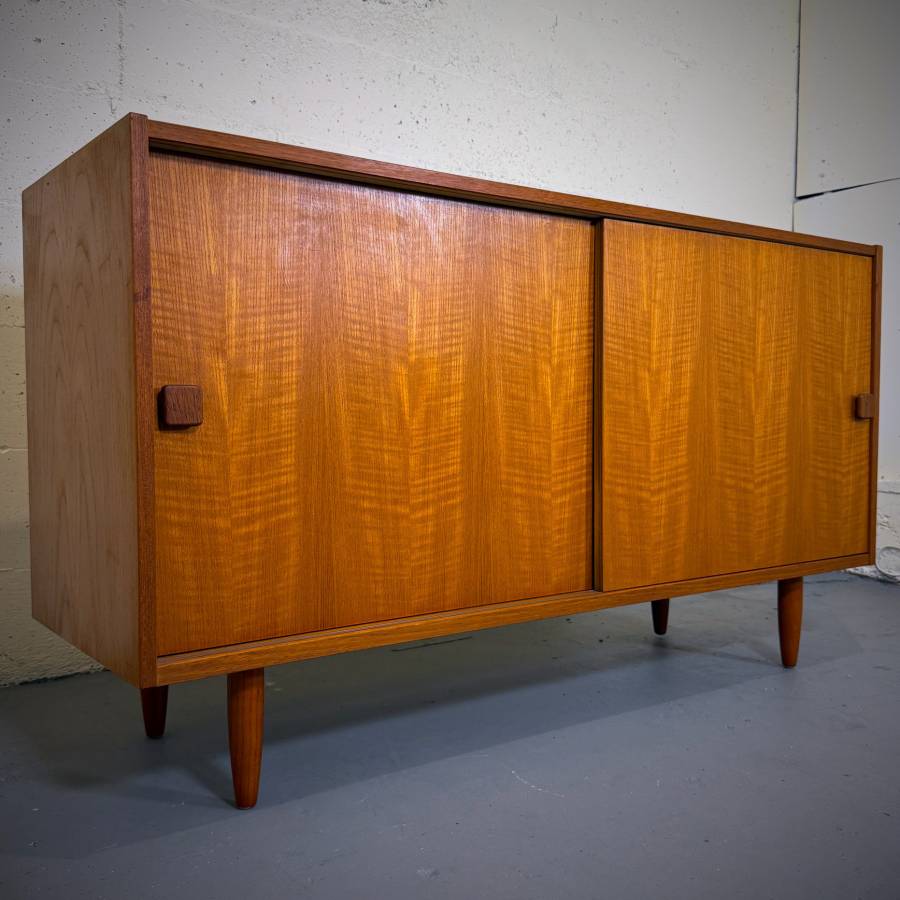 Danish modern teak apartment sized credenza by Domino Mobler — photograph 2 of 7
