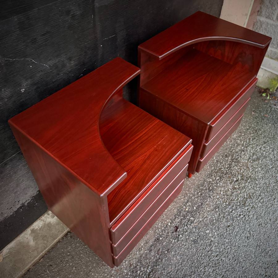 Pair of mid century modern rosewood night stands — photograph 6 of 7