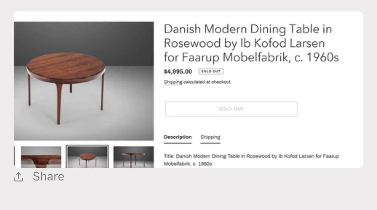 Beautiful danish modern rosewood dining table — photograph 11 of 11