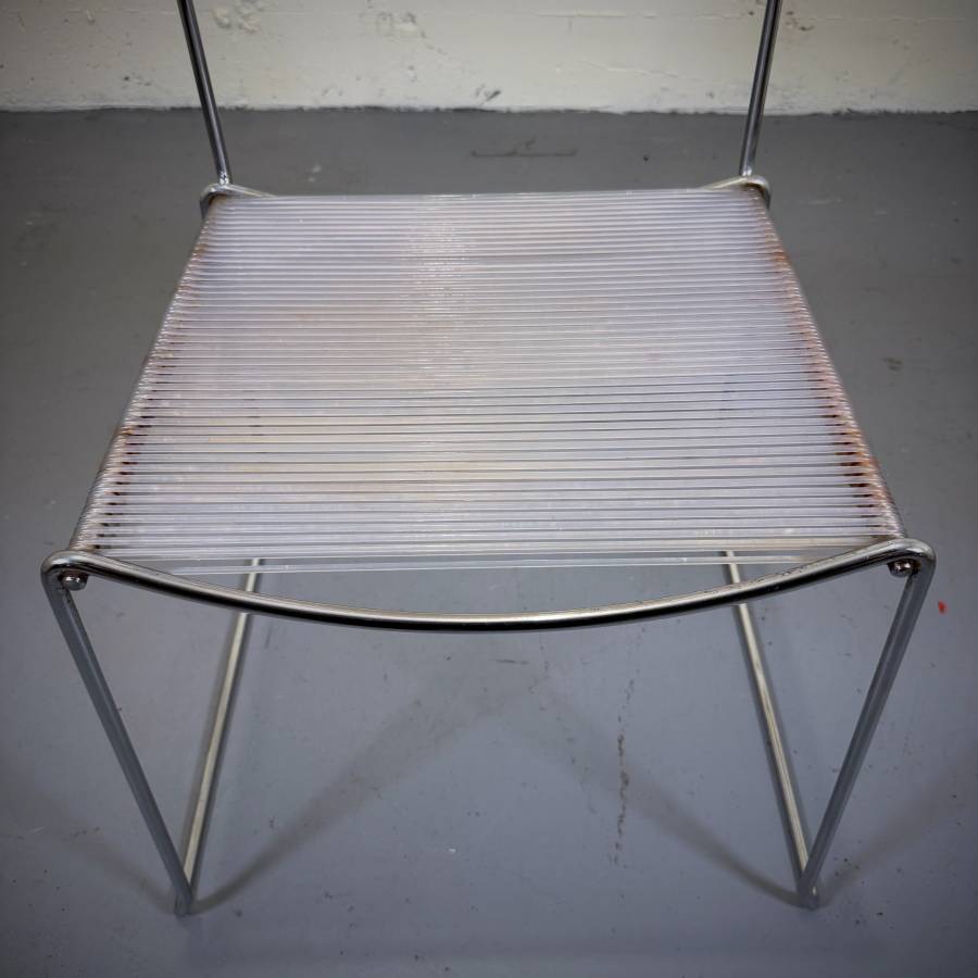 Mid century modern Italian Spaghetti indoor outdoor dining chairs — photograph 7 of 8